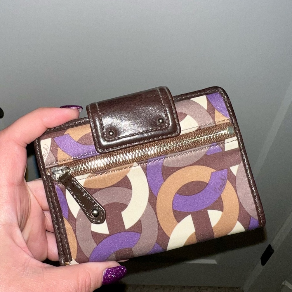 Coach Purple and Brown Patterned Hobo Bag & Wallet - Picture 8 of 11